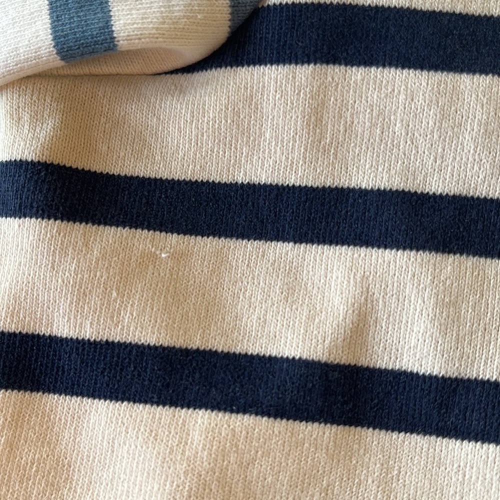 Celine Multi Blue & White Striped Long Sleeve Crew Neck Cotton Top Sz S. - Picture 8 of 9